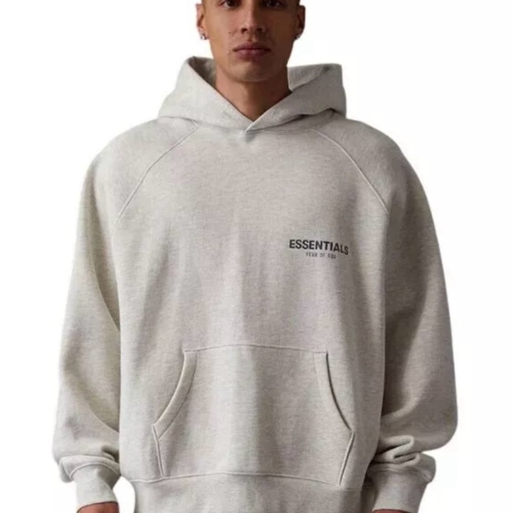Essentials Fear Of God SS22 Oversized Light Oatmeal Hoodie XL 192BT212112F